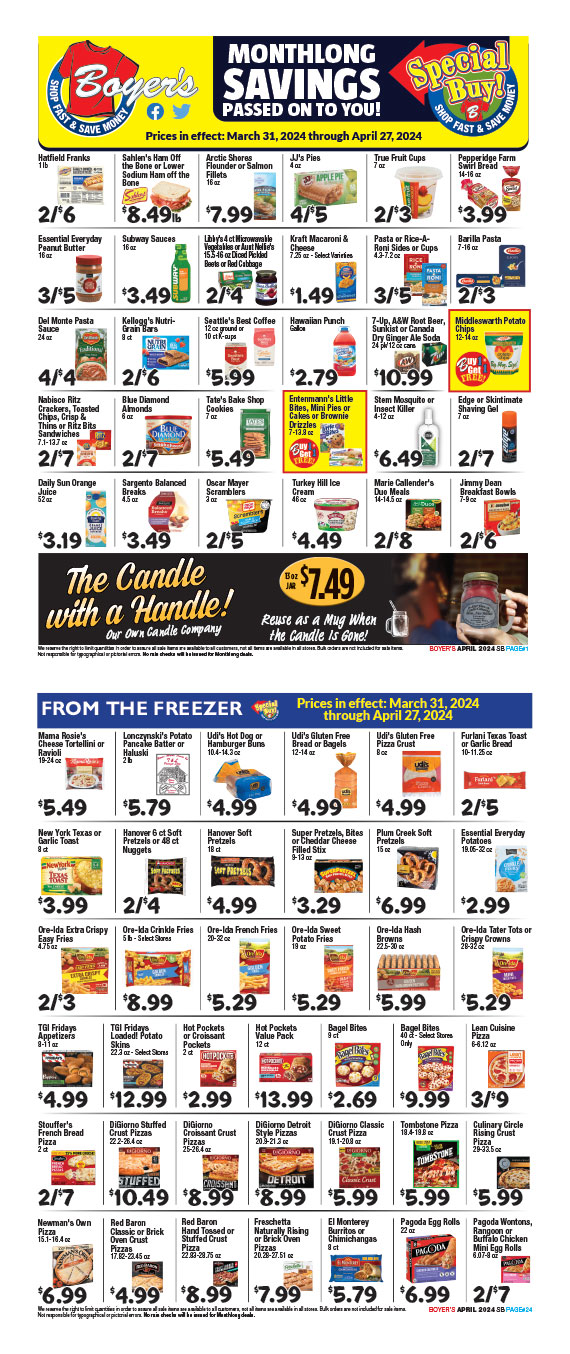 Boyer's Food Markets Monthly Ad