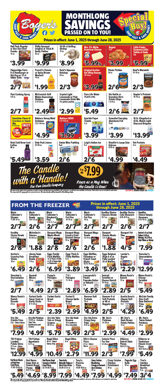 Boyer's Food Markets Monthly Ad