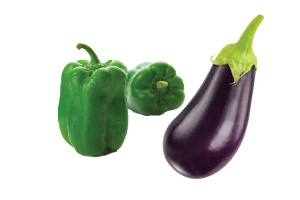 XL Green Peppers or Eggplant