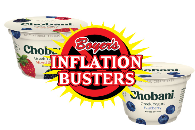 Chobani Fruit on the Bottom, Less Sugar or Blended Greek Yogurt