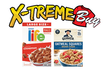 Quaker Life Cereal or Oatmeal Squares