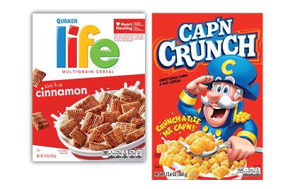 Quaker Cap'n Crunch or Life Cereals