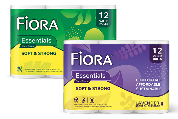 Fiora 12 Roll Bath Tissue or 6 Roll Essentials Paper Towels 