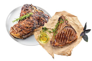 Porterhouse or T-Bone Steaks