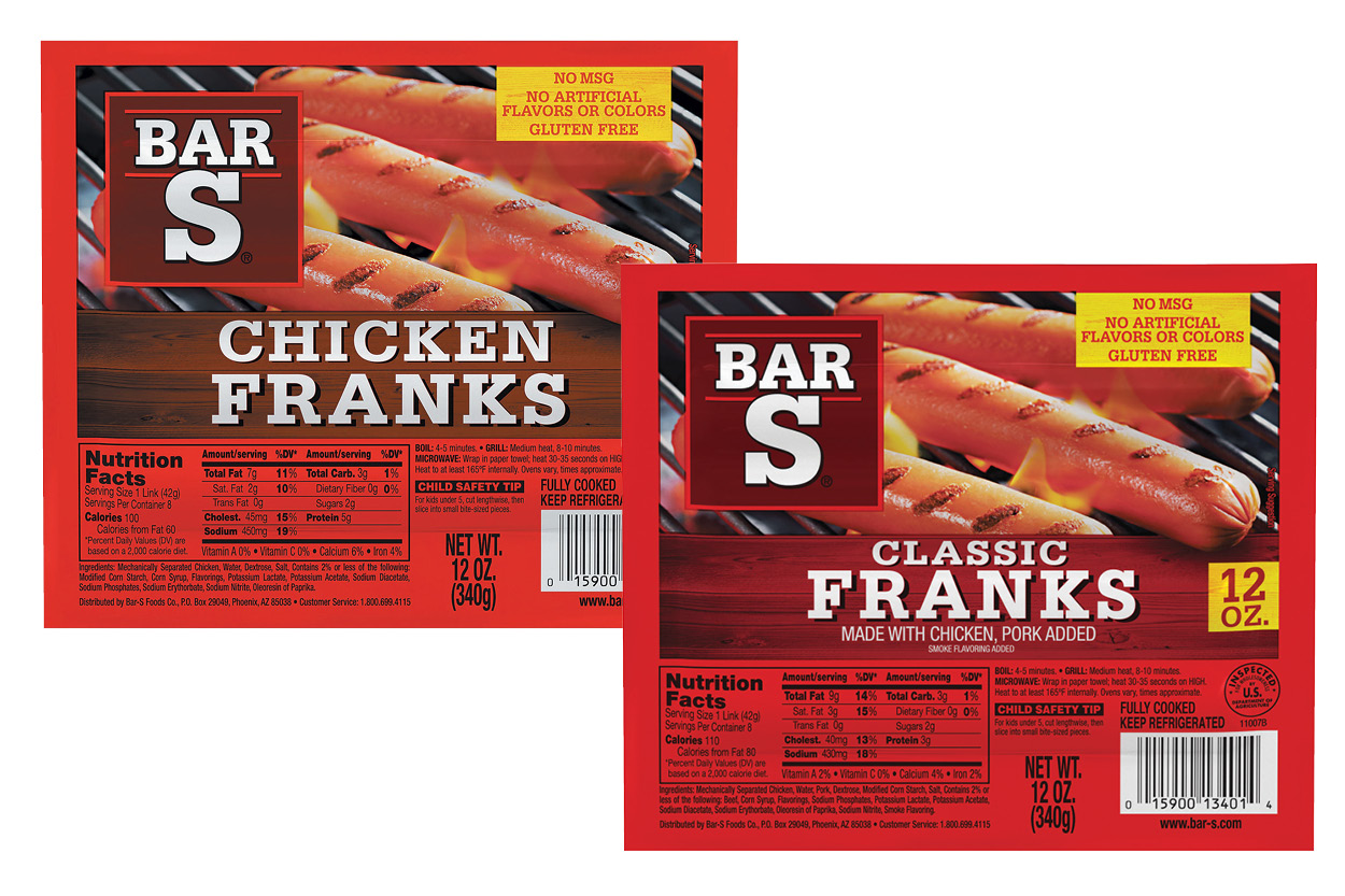 Bar-S Meat or Chicken Franks 