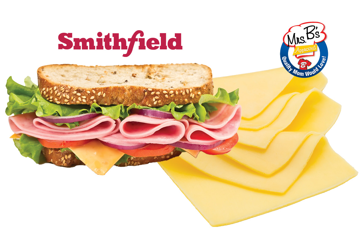 Mrs. B's White American Cheese & Smithfield Virginia or Honey Ham 